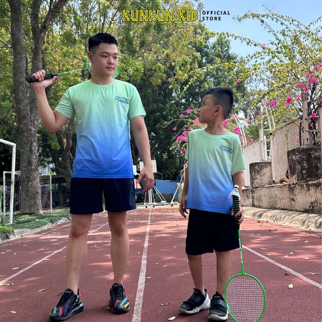 Áo Thể Thao Ombre Trẻ Em Chất Thun Lạnh 3D KunKunKid ATT0029-0030-0031 Dành Cho Bé Từ 10-60kg