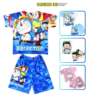 Quần áo bé trai In 3D hình Doraemon size đại 10-60kg Kunkun Kid TP009-1054-1066&BL146 - Đồ bộ trẻ em 3-12 tuổi