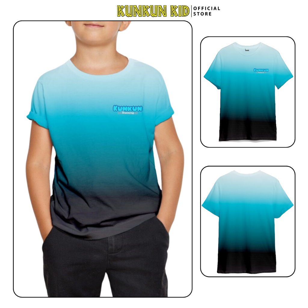 Áo Thể Thao Ombre Trẻ Em Chất Thun Lạnh 3D KunKunKid ATT0029-0030-0031 Dành Cho Bé Từ 10-60kg