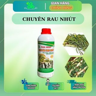Phân bón cho rau nhút Max root - Chuyên Rau Nhút Chai 1L - Giúp trắng phau - mập cộng - nặng ký