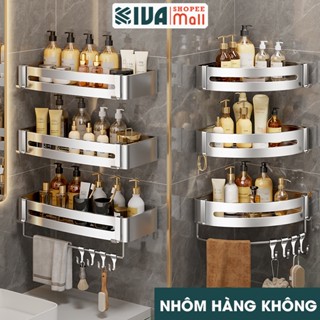 Kệ góc nhôm hàng không KIVA, kệ để đồ nhà tắm lắp đặt dán tường, khoan tường, bảo hành 10 năm