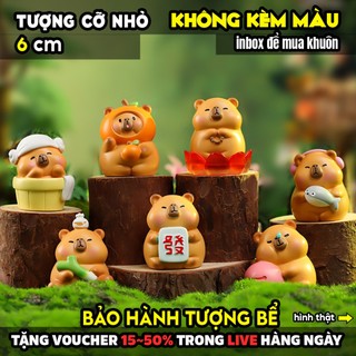 Tượng tô màu, CHUỘT LANG CAPYBARA MẬP Ú, size S, thạch cao trắng (Không kèm màu), luyện vẽ, decor