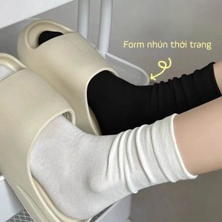 Tất nữ nam cao cổ dài  LAGU cotton vớ thể thao cổ cao thoáng khí nhiều màu trơn năng động