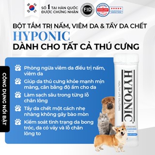2g - Bột tắm trị nấm, viêm da và tẩy da chết HYPONIC dành cho thú cưng; tương tự sữa tắm trị nấm cho chó mèo