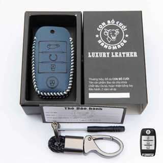 Bao Da Chìa Khoá Ô tô KIA Seltos 2021-2023 Kia Sonet 2022-2023 Kia Carens 2022-2023Da Bò , Khắc Tên + Số ĐT