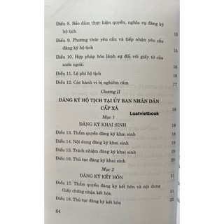 Sách - Luật Hộ Tịch (Hiện Hành)