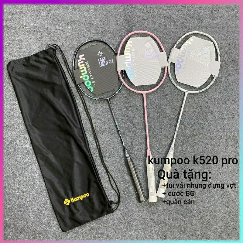 vợt cầu lông 1 cây KUMPOO K520 pro chính hãng tặng túi nhung vải + cước & quấn cán