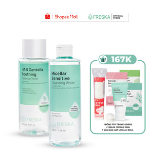Bộ đôi Nước Tẩy Trang Freska Micellar 400ML + Nước Hoa Hồng Freska Essence Toner