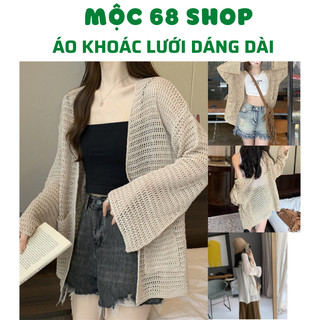 Áo khoác len Lưới Montoghi Có Túi Dáng Dài Hàng Quảng Châu Xinh Xắn Đi Biển, Đi Chơi, Dạo Phố - Mộc 68 Shop