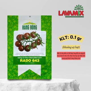 Hạt giống Cà Chua Cherry Đen Lai F1 Rado 643 (0,1g~45 hạt) hiệu Rạng Đông sinh trưởng khoẻ | Green House
