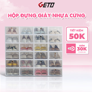 Hộp Đựng Giày Nhựa Cứng Trong Suốt, Kệ Để Giày Dép Size Lớn Chịu Lực Geto 4kg HDG07