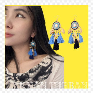 Bông tai lông vũ Hoa tai boho vintage - Khanturban.vn