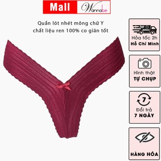 Quần lót nữ WANNABE QLR15 quần chíp ren chữ Y nhỏ nhắn xinh xắn trong suốt xuyên thấu mong manh