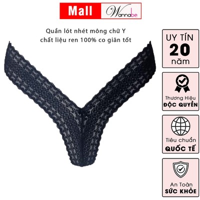 Quần lót nữ WANNABE quần chíp ren chữ Y sexy nhỏ nhắn xinh xắn trong suốt xuyên thấu mong manh QLR15