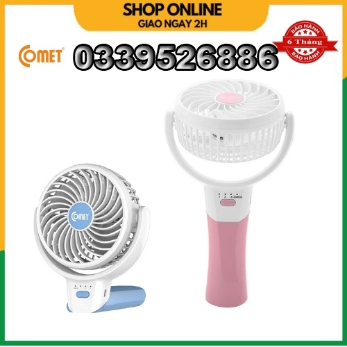 Quạt Sạc Mini Gấp Gọn Cầm Tay Comet CRF0904 3W Nhỏ Gọn Sạc USB Tiện Lợi, Dung Lượng Pin 1.200mAh