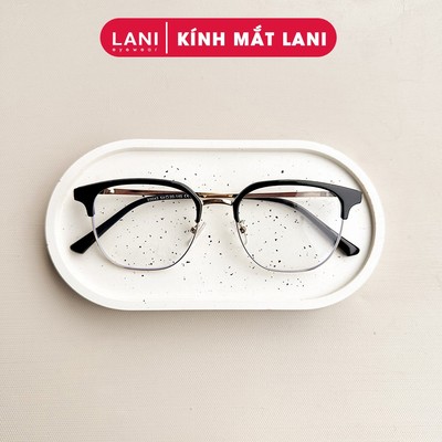 Gọng kính cận nam nữ LANI kim loại nửa viền thời trang 23043 lắp mắt cận có độ theo yêu cầu