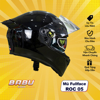Combo Nón Fullface 2 Kính ROC 05 Tặng Kính Đen Và Đuôi Gió Pista