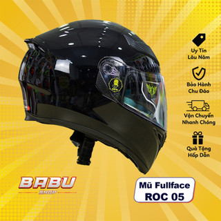 Mũ Fullface 2 Kính ROC 05 Đen Bóng Cực Ngầu