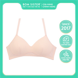 Áo lót học sinh, áo ngực nữ không gọng mút mỏng chất cotton thấm hút mồ hôi, màu pastel dễ thương BOM SISTER A2503