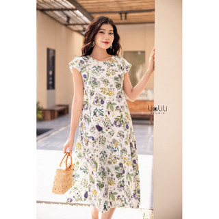 Đầm Linen hoạ tiết cao cấp | LIALILI.STUDIO