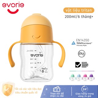 Bình nước Evorie chống sặc cho bé tập uống nước chất liệu tritan chống rơi Có van khí dễ hút nước
