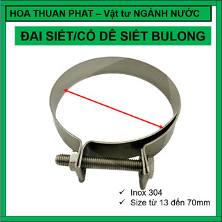 Cổ dê siết inox đủ size, đai bu lông siết ốc inox, đai siết ống inox phi 20 đến 70mm