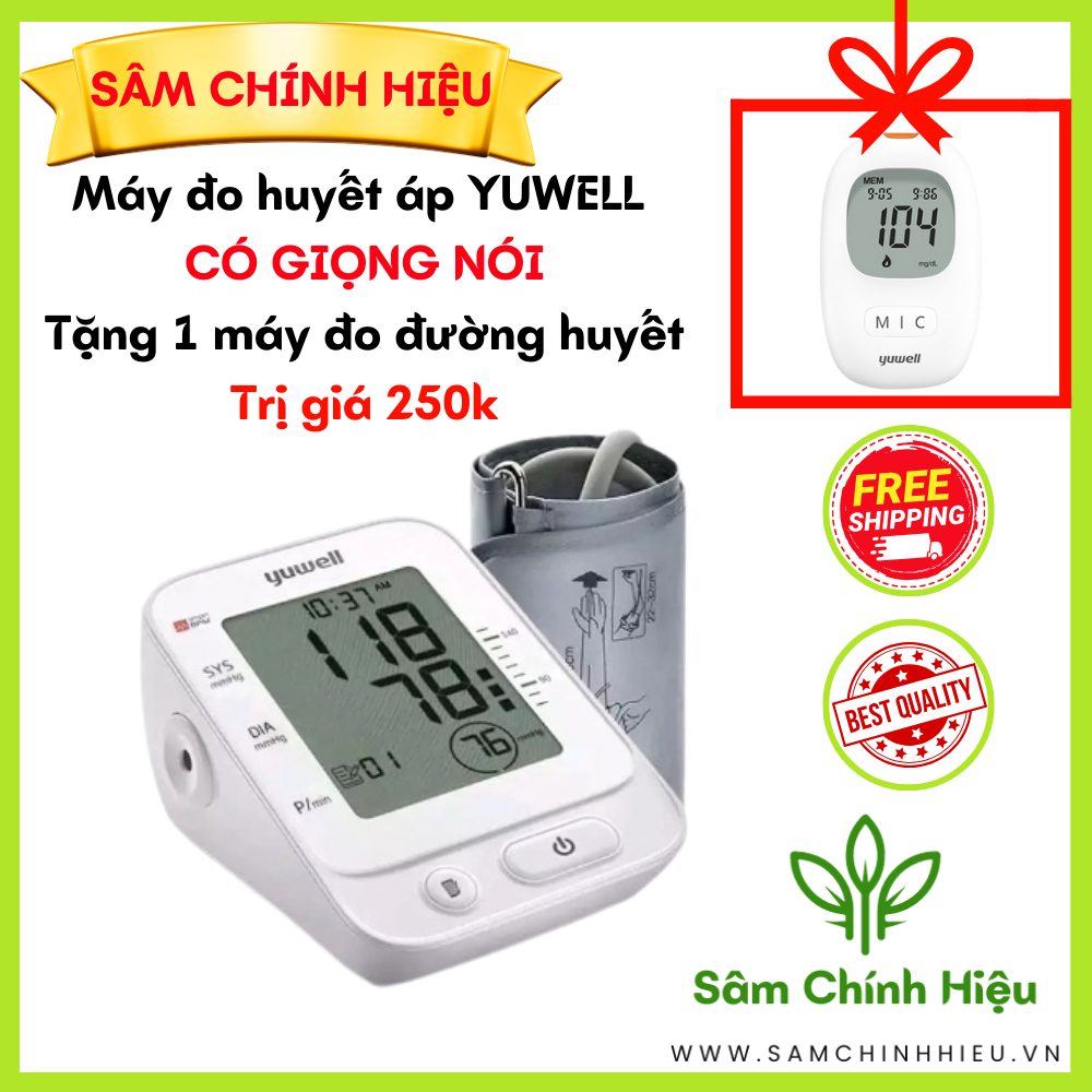 Máy đo huyết áp Yuwell YE660E có giọng nói tặng máy đo đường huyết hàng chính hãng giá tốt