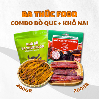 Combo 200gr khô nai que và 200gr khô bò miếng to | ba thức food