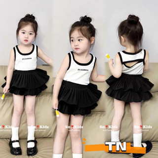 Set váy tầng rập ly + áo cotton 10-30kg