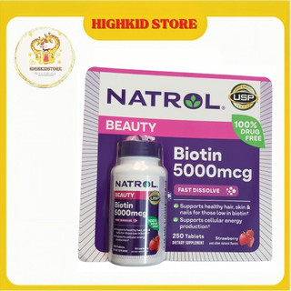 Viên Kẹo Ngậm NATROL BIOTIN BEAUTY 5000mcg 250 viên