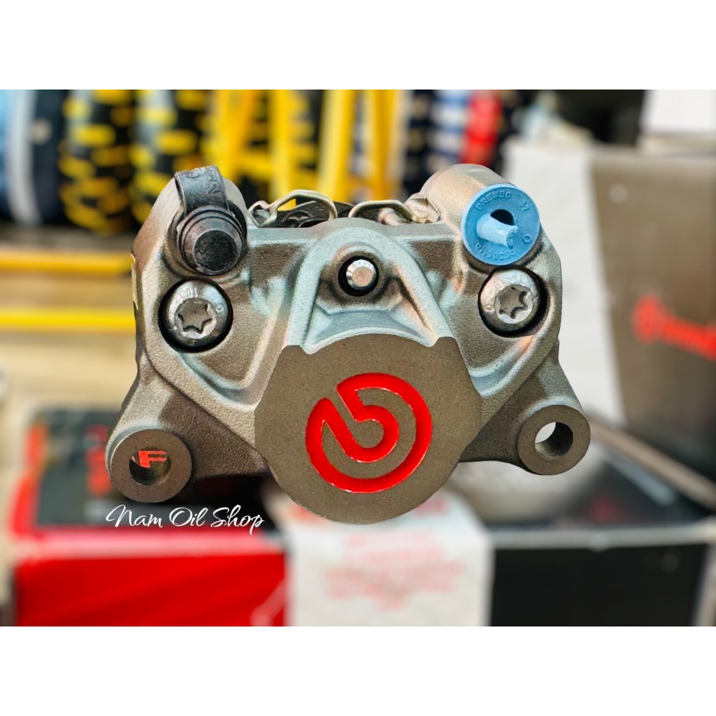 Heo Brembo 2 pis chính hãng màu xám logo đỏ