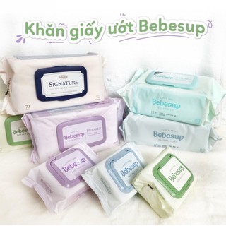 Khăn ướt Bebesup Hàn Quốc Zero/ Sensitive/ Premier/ Signature 80 tờ có nắp