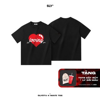 Áo thun cổ tròn SLY Big Heart Tee màu đen