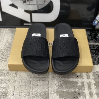 Dép nam quai ngang Dior đế cao su quai da