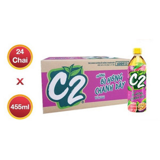 Thùng 24 chai trà xanh C2 ổi hồng chanh dây 455ml