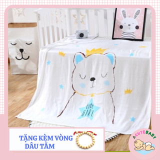 Khăn lụa aden chăn mền sơ sinh 4 lớp cao cấp loại 1 cho bé KT:110x120cm VUBABY