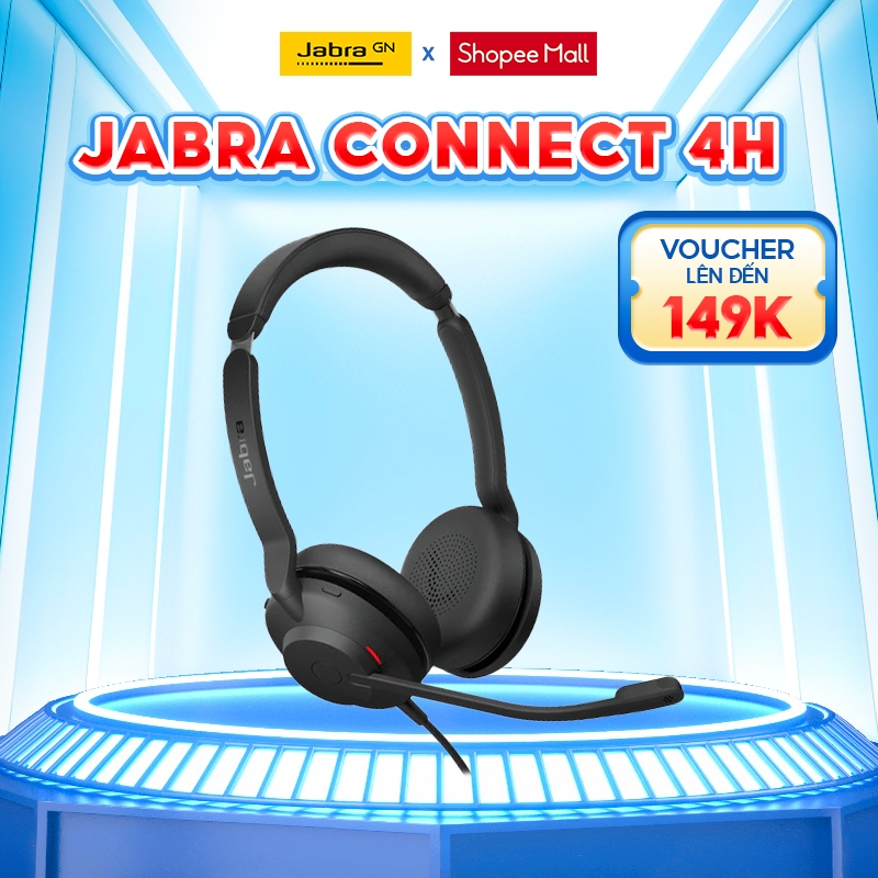 Tai Nghe Chụp Tai On-ear JABRA Connect 4H | Đan Mạch | USB C | 2 microphone | Hàng Chính Hãng