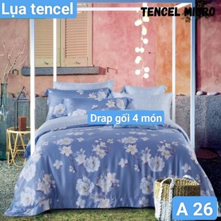 Bộ drap gối Tencel vải nhập Hàn Quốc đỉnh cao mát , mềm mại { drap và 3 áo gối}chat đễ chọn màu nha bạn.