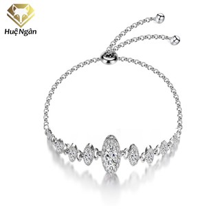 Lắc tay bạc 925 Huệ Ngân - Lắc rút tự điều chỉnh kích thước dây mo chắc chắn Nụ đá SL161