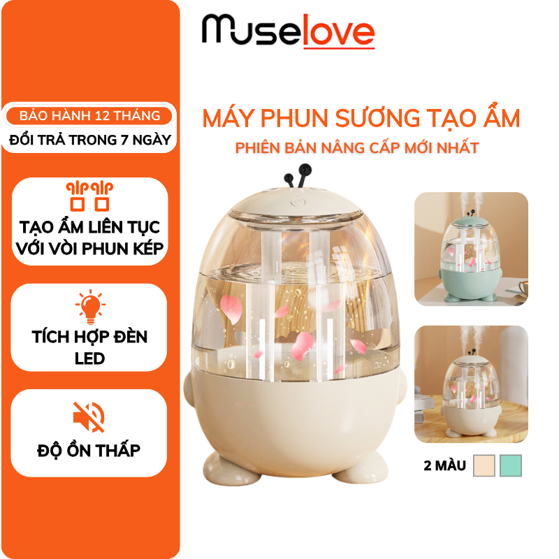 Máy Phun Sương Tạo Độ Ẩm Không Khí DELADEP Máy Xông Tinh Dầu Dung Tích 3L, Độ Ồn Thấp Thư Giãn Dễ Ngủ