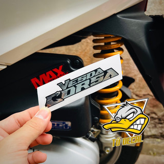 Tem Sticker Nhãn Dán Chữ Vespa Corsa Chất Liệu Hình Dán Crom Sáng, Decal Bền Màu Chống Thấm Nước, Dán Trang Trí Xe