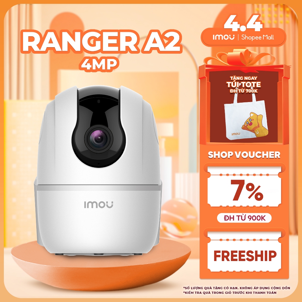 Camera Wifi trong nhà Imou Ranger A2 (4MP) I IPC-A42P I Xoay toàn cảnh 360