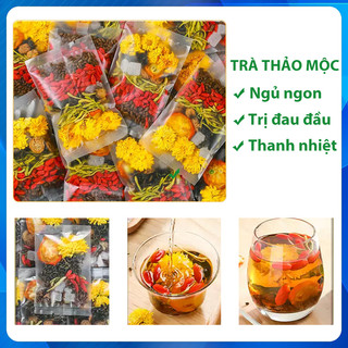 Gói 10g trà thảo mộc trà dưỡng nhan thảo mộc giúp đẹp da ngủ ngon
