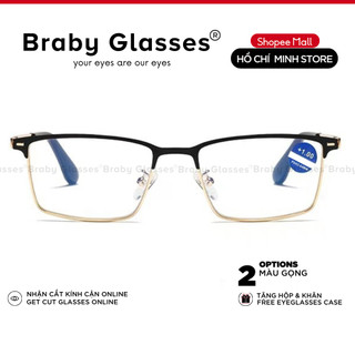 Kính lão đọc sách cho người lớn tuổi Braby Glasses viễn thị gọng kim loại mảnh chắc chắn chống gẫy có độ sẵn KL08