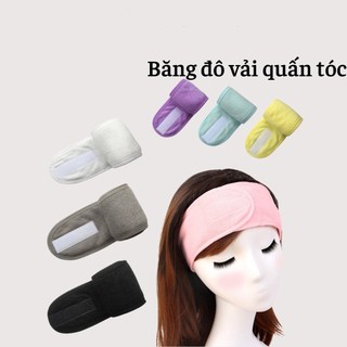 Băng đô vải mềm có mút dán hai đầu quấn tóc-băng đô dán rửa mặt spa