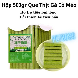 Hộp que cỏ mèo 480g, snack cho mèo giúp tiêu búi lông, bổ sung vitamin