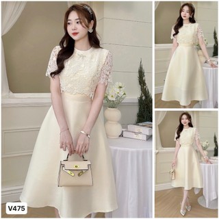 Váy Tafta Tiểu Thư Phối Ren Đi Tiệc dáng xòe công sở Thanh Lịch Sang Chảnh