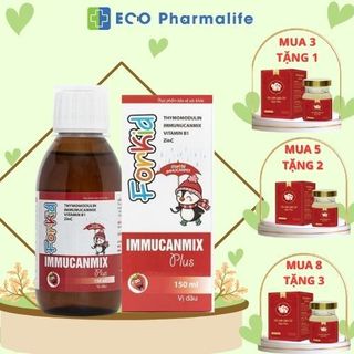 Siro Immucanmix For Kids Plus (150ml) vị dâu,tăng sức đề kháng, tăng cường miễn dịch tự nhiên cho cơ thể_Ecopharmalife