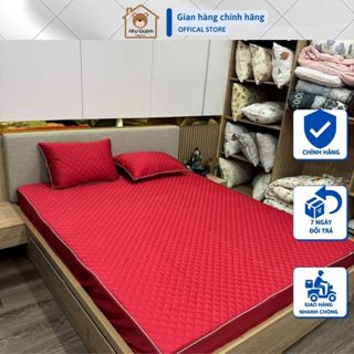 Ga trải giường trần bông bo chun phi lụa drap giường 1 màu ga trần chữ LV đủ kích thước m6 m8 2m có bán lẻ vỏ gối
