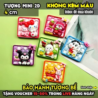 Tượng tô màu, TRANH PHÙ ĐIÊU SHIN KUROMI VUÔNG, 2D size S, thạch cao trắng (Không kèm màu), luyện vẽ, decor